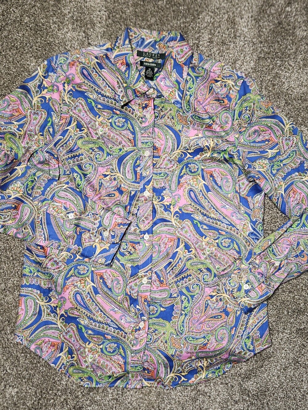 Lauren Ralph Lauren Non-Iron Paisley Button Up Shirt M